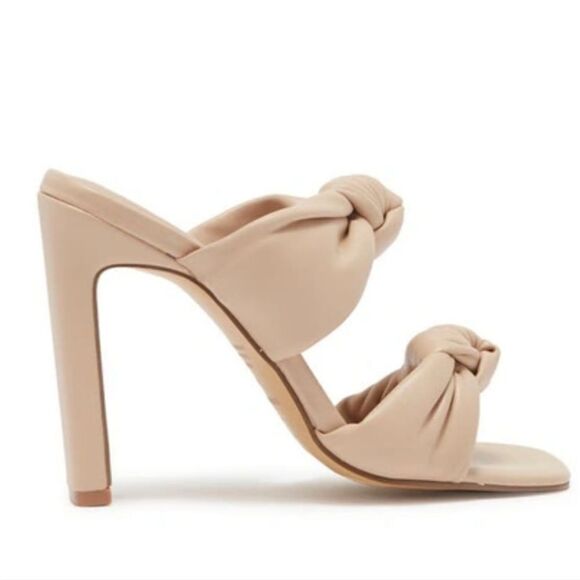 New ABOUND Rainey Knotted high HEELED SANDAL BEIGE SAND tan sand flip flop 6.5 - Picture 2 of 4